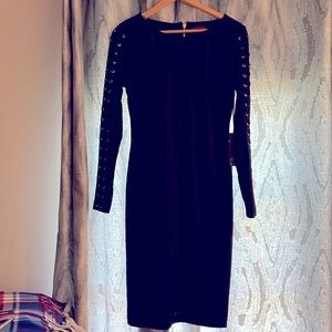 Black dress knee length still with Tags,